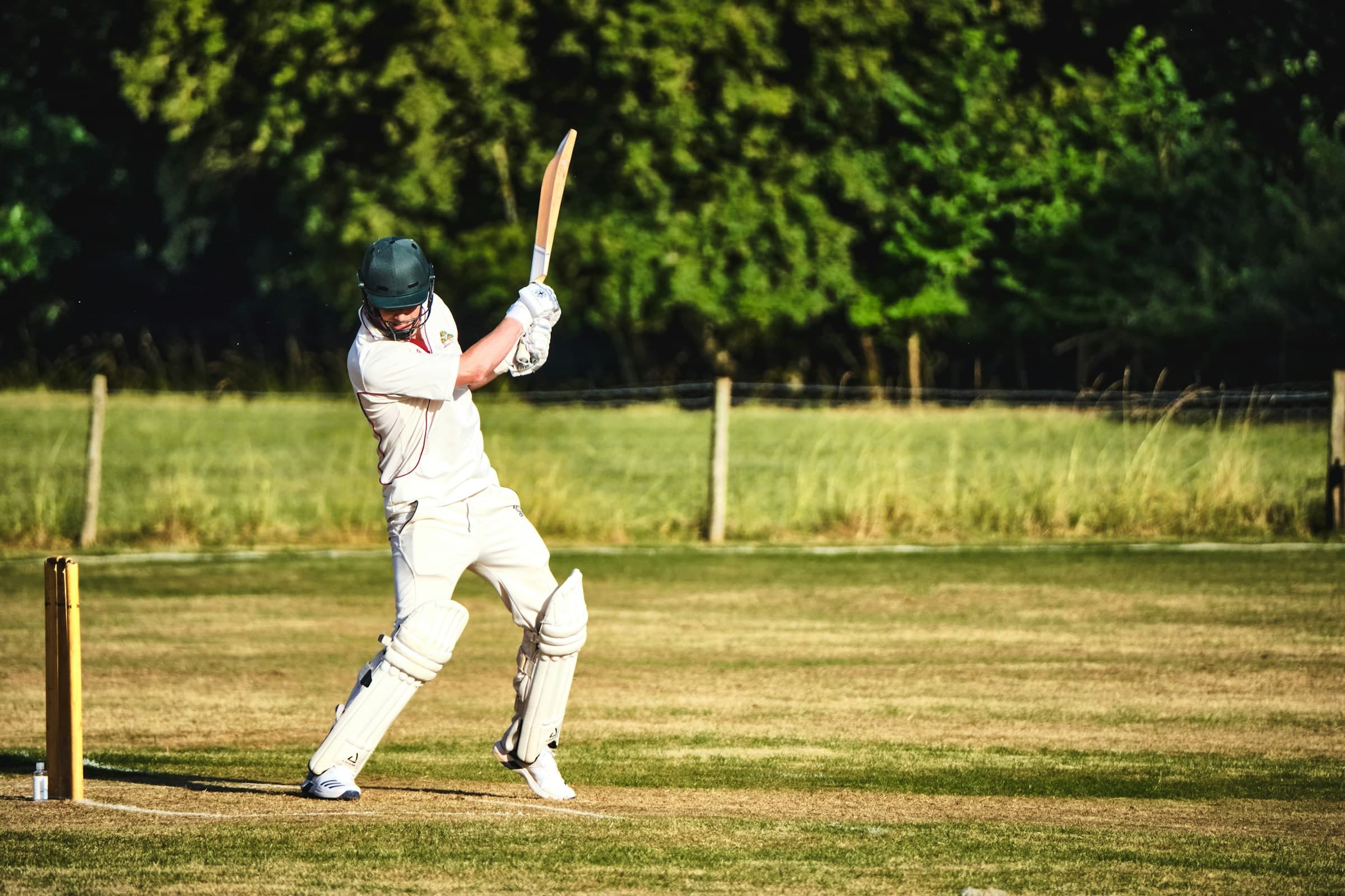 Cricket match action shot